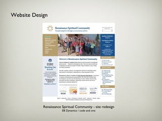 Website Design Renaissance Spiritual Community - site redesign EB Dynamics / code and cms 