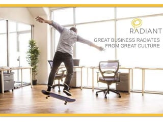GREAT BUSINESS RADIATES
FROM GREAT CULTURE
 