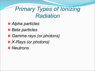 Gamma Ray Types RADIATION:- definition, type of radiation | PDF