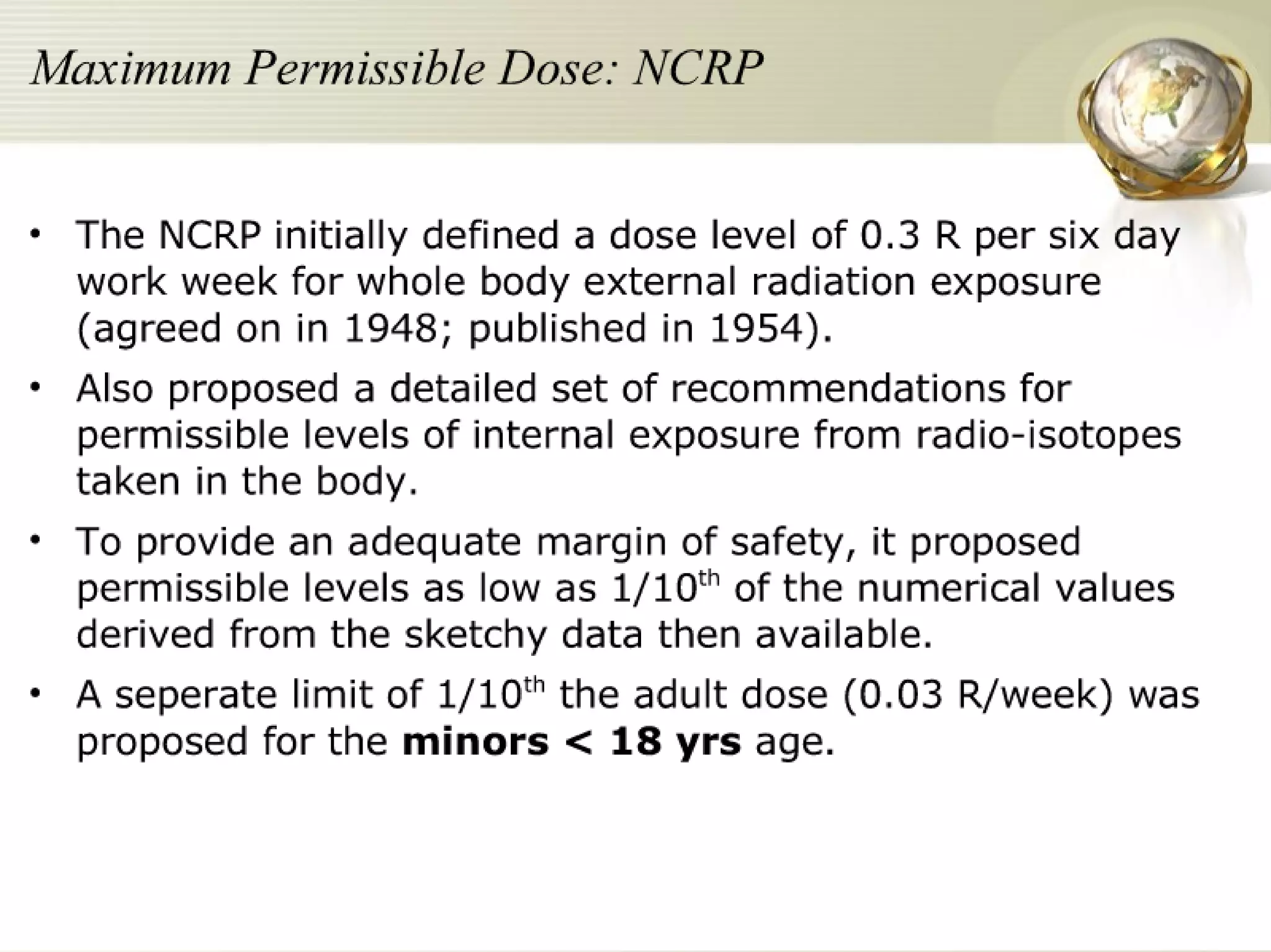 Radiation Protection