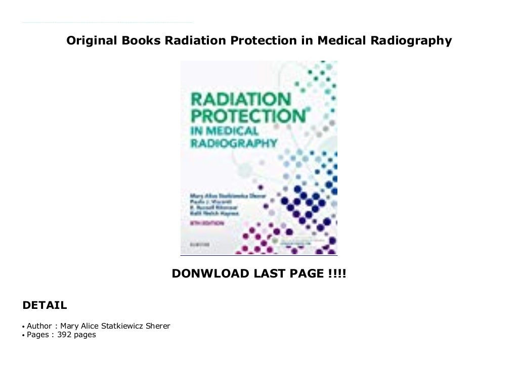 Original Books Radiation Protection in Medical Radiography