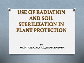 USE OF RADIATION
AND SOIL
STERILIZATION IN
PLANT PROTECTION
BY :
JAYANT YADAV, CCSHAU, HISAR, HARYANA
 
