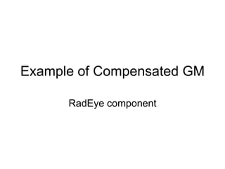 Example of Compensated GM
RadEye component
 
