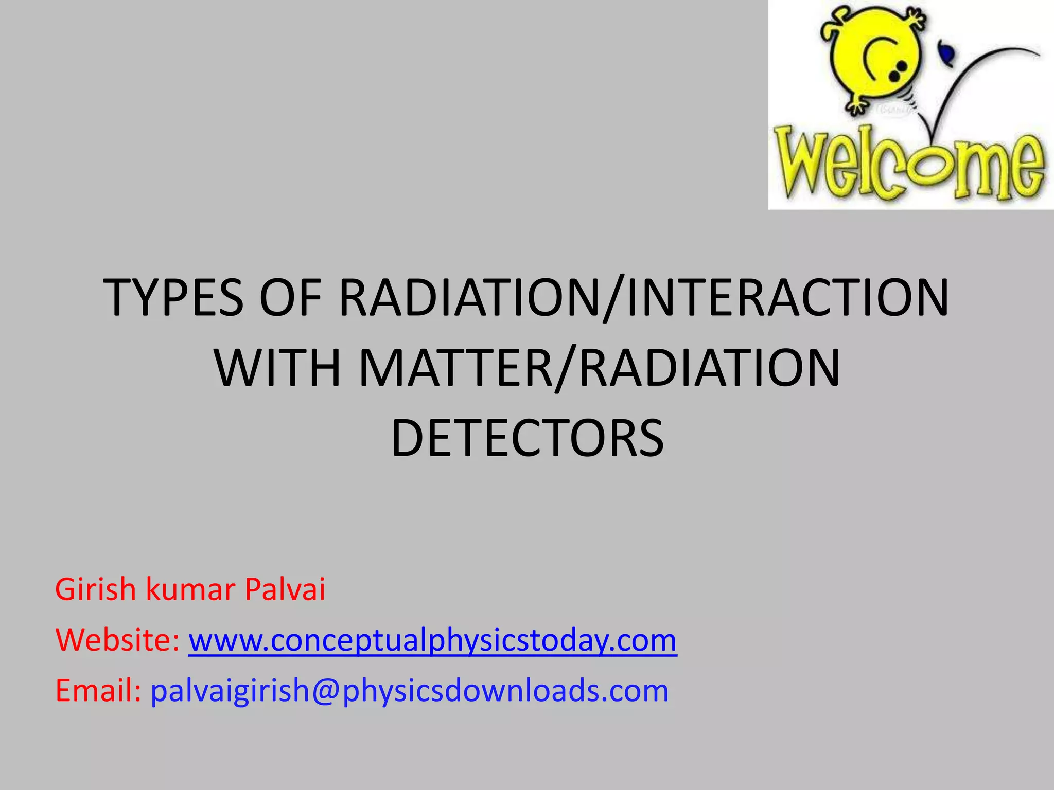 Radiation detectors PPT