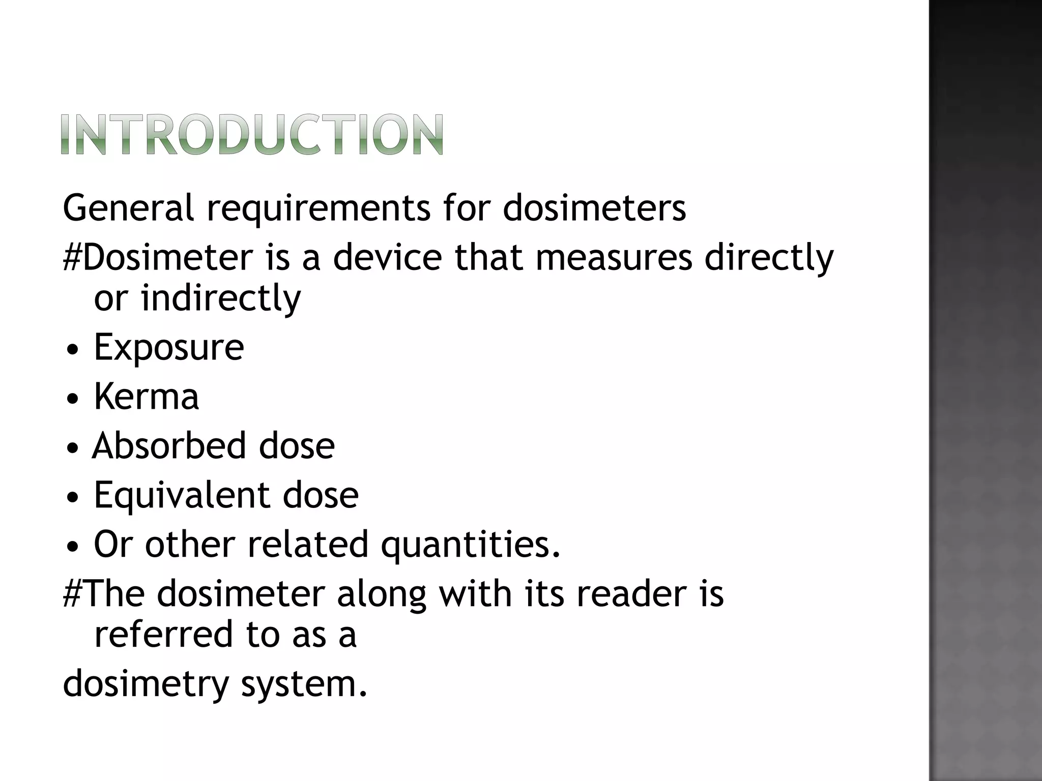 Radiation Dosimeters | PPTX