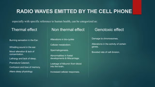 Radiation exposure of cell phones & its impact on humans. | PPTX