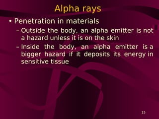 Protection Form Alpha Rays Biological effects of radiations | PDF
