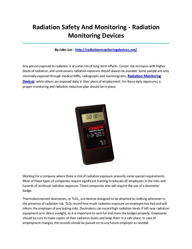 Radiation monitoring devices