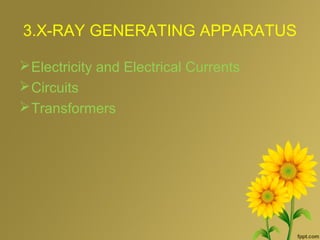 3.X-RAY GENERATING APPARATUS
Electricity and Electrical Currents
Circuits
Transformers
 
