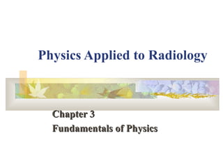 Physics Applied to Radiology   Chapter 3 Fundamentals of Physics 