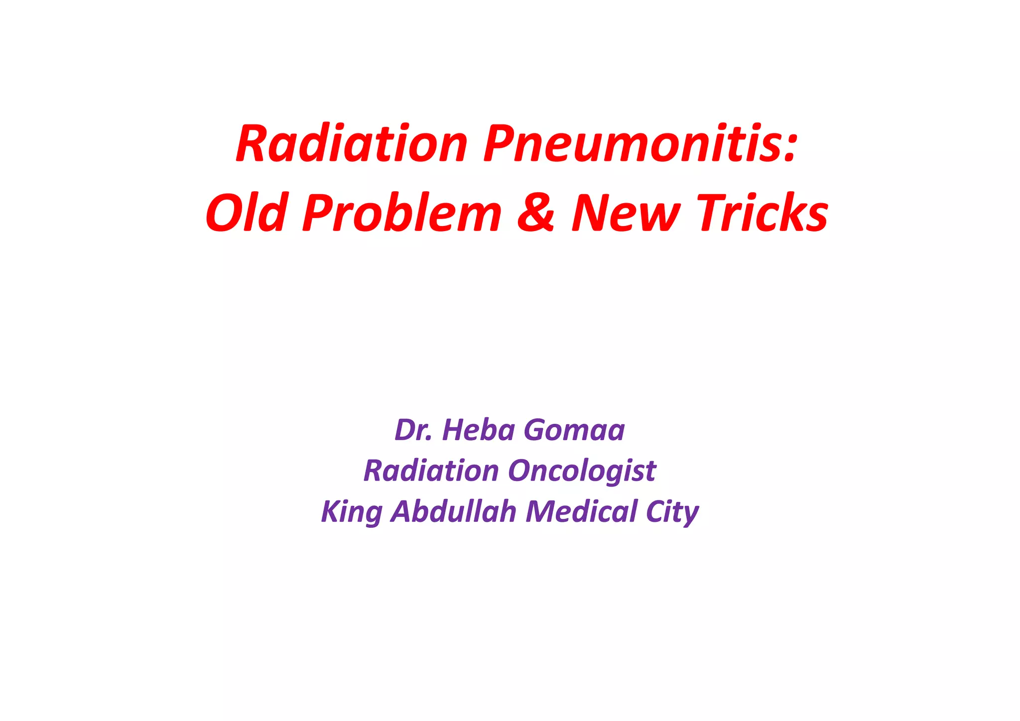 Radiation Pneumonitis PPT