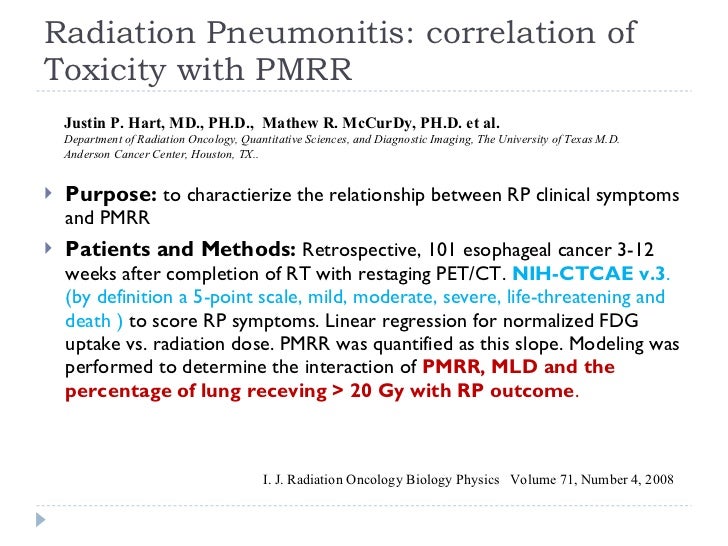 Radiation pneumonitis and ddx