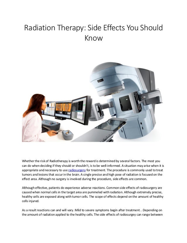 Side Effects of Radiation Therapy by Doctor Gil Lederman