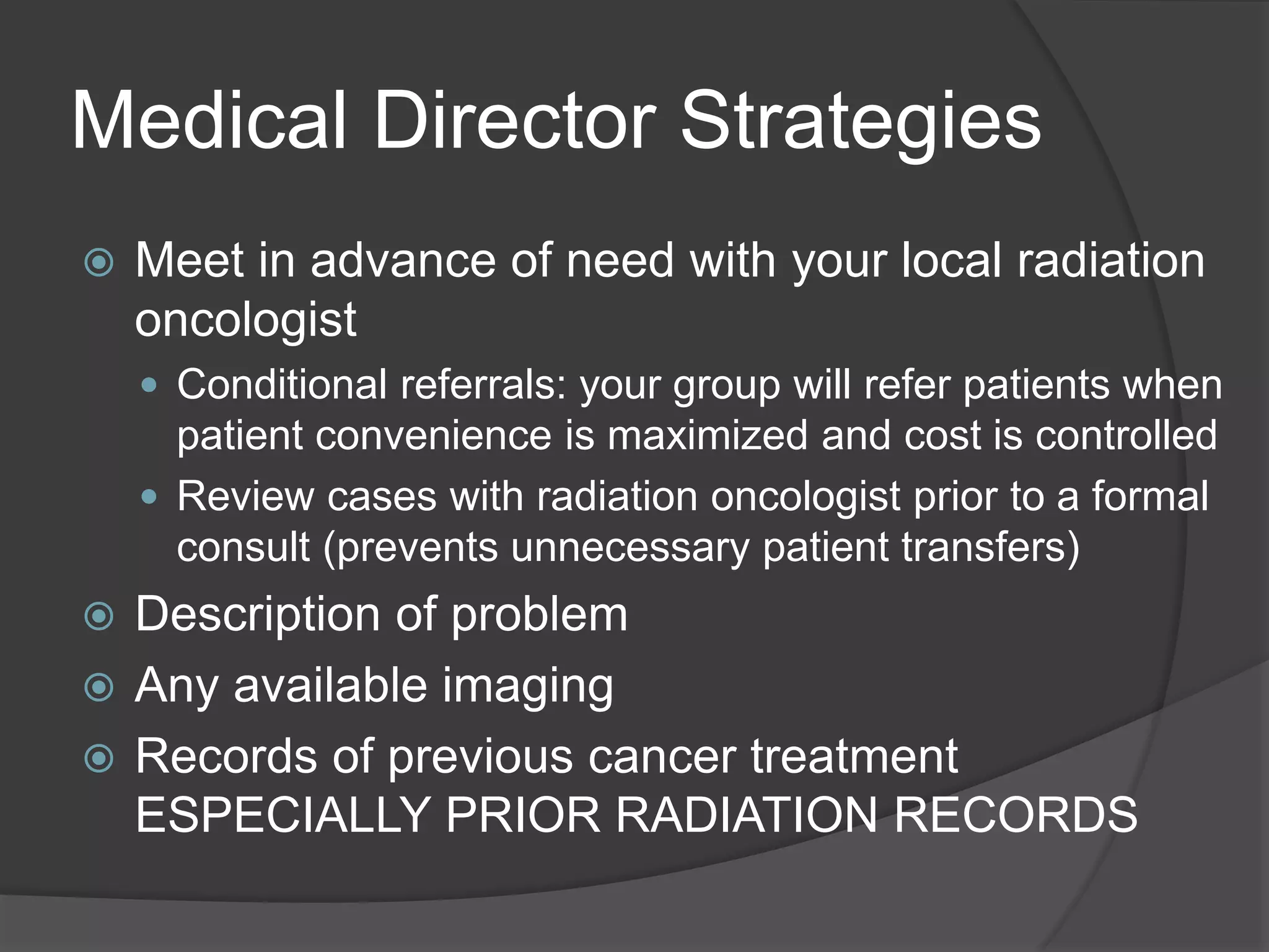 Radiation Therapy in Palliative Care Spring 2012 | PPTX