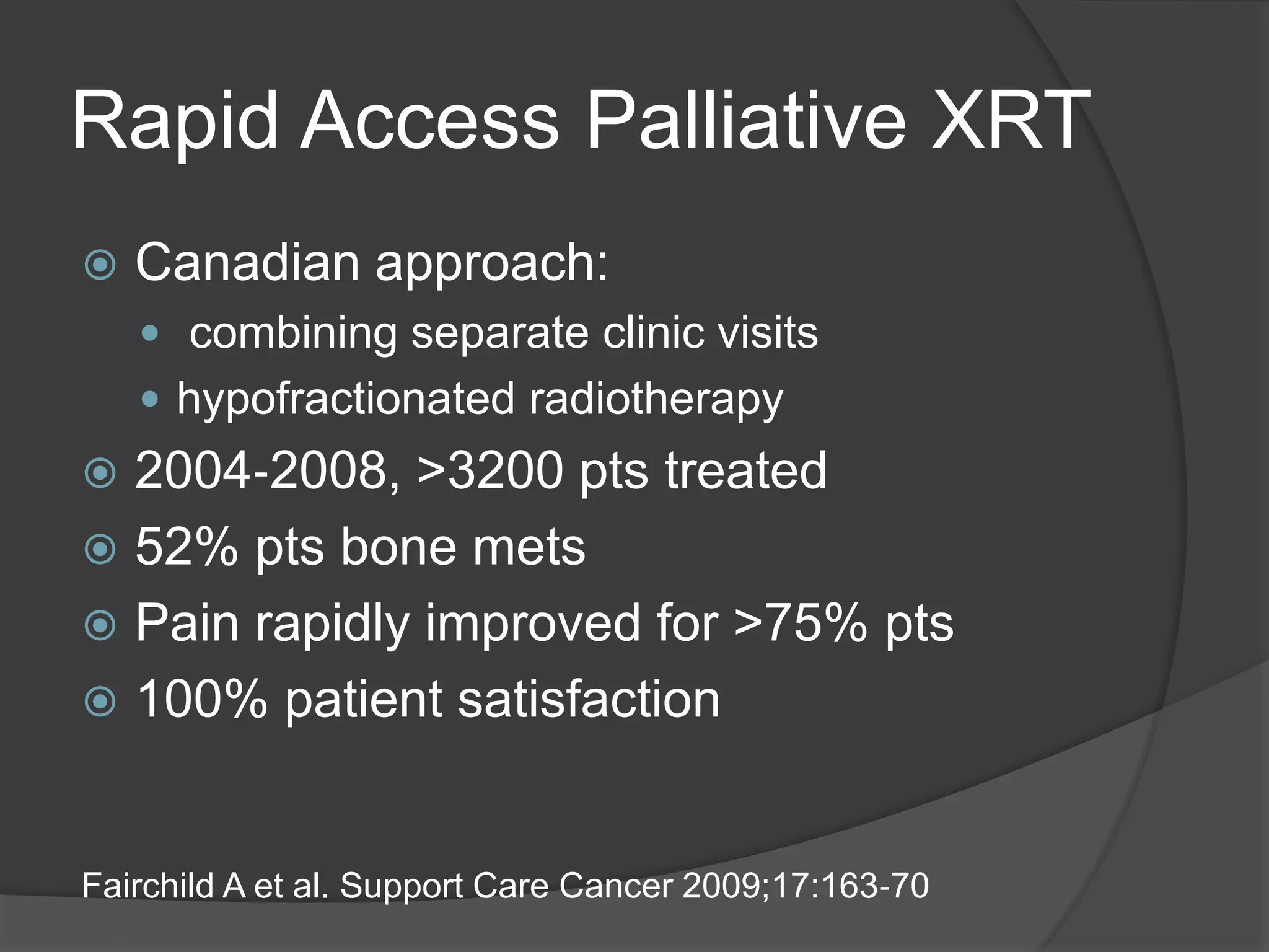 Radiation Therapy in Palliative Care Spring 2012 | PPTX