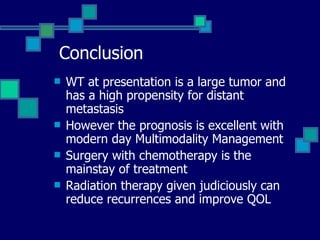 Radiation therapy in wilms tumour | PPT