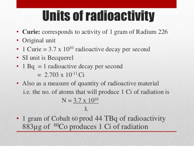 Radiation Unit Conversion Chart