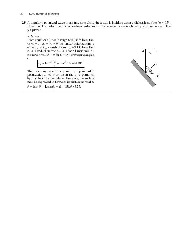 Radiative Heat Transfer 3rd Edition Modest Solutions Manual