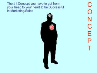 The #1 Concept you have to get from your head to your heart to be Successful in Marketing/Sales C O N C E P T 
