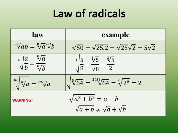 Radical and exponents (2)