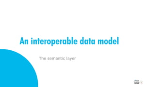 An interoperable data model
The semantic layer
 