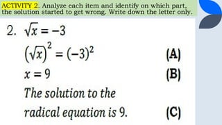 RADICAL EQUATION AND PROBLEM SOLVING.pptx