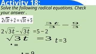 RADICAL EQUATION AND PROBLEM SOLVING.pptx