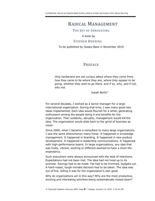 Radical Management Preface Introduction Steve Denning