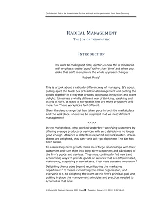 Radical Management Preface Introduction Steve Denning