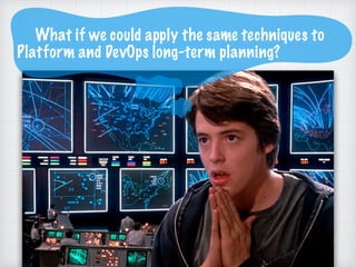 What if we could apply the same roadmap
techniques to Platform and DevOps?
What if we could apply the same techniques to
Platform and DevOps long-term planning?
 