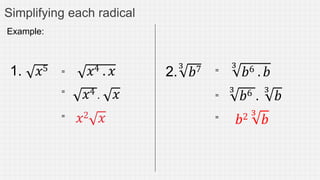 Simplifying Radical Expressions Mathemat | PPTX