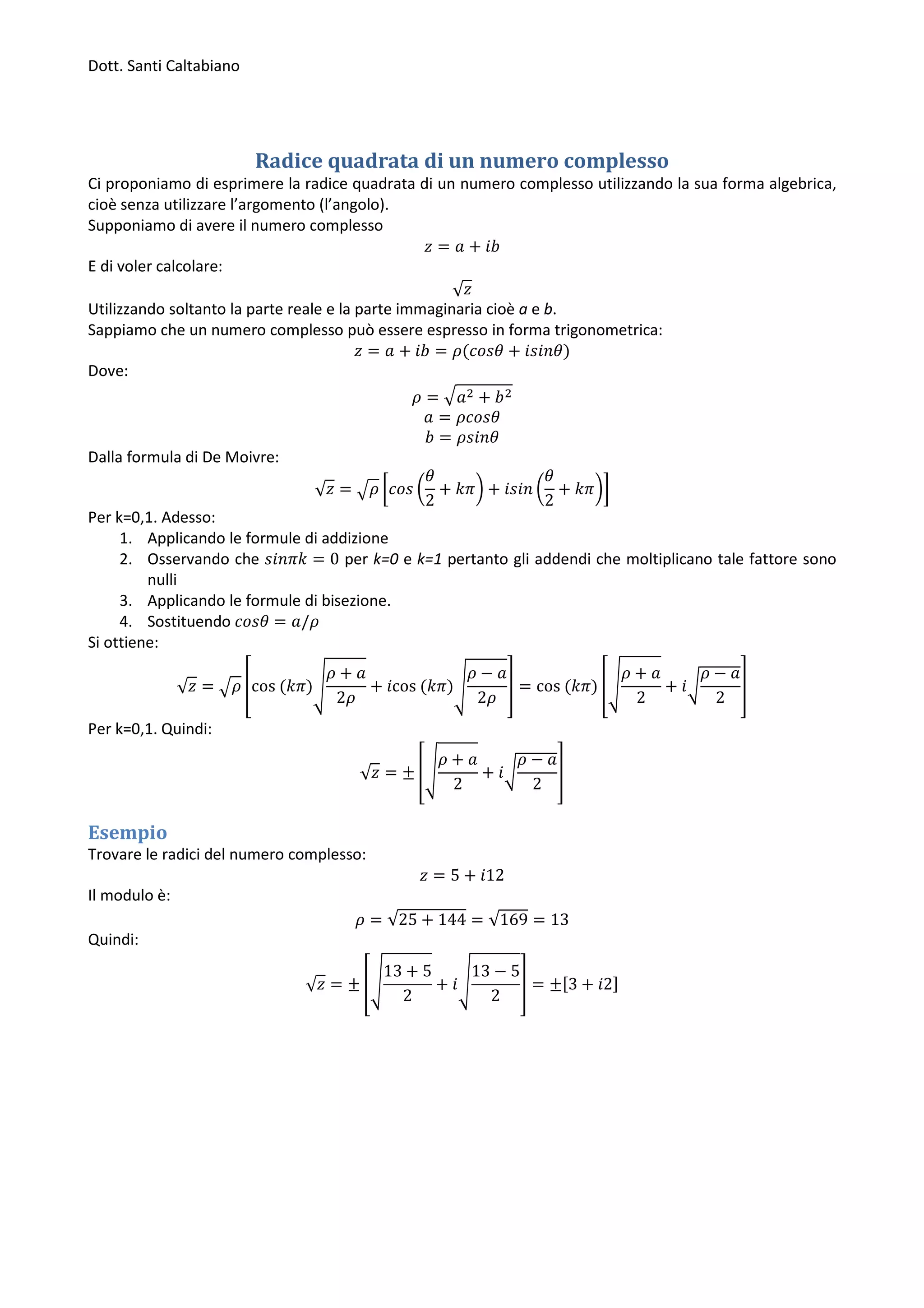 qual è la radice quadrata di 16