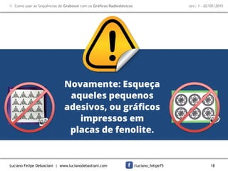 Luciano Felipe Debastiani | www.lucianodebastiani.com /luciano_felipe75 18
 Como usar as Sequências de Grabovoi com os Gráficos Radiestésicos rev.: 1 - 02/05/2015
Novamente: Esqueça
aqueles pequenos
adesivos, ou gráficos
impressos em
placas de fenolite.
 