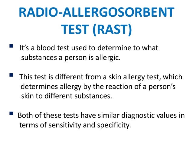 Radio allergosorbent test (rast)