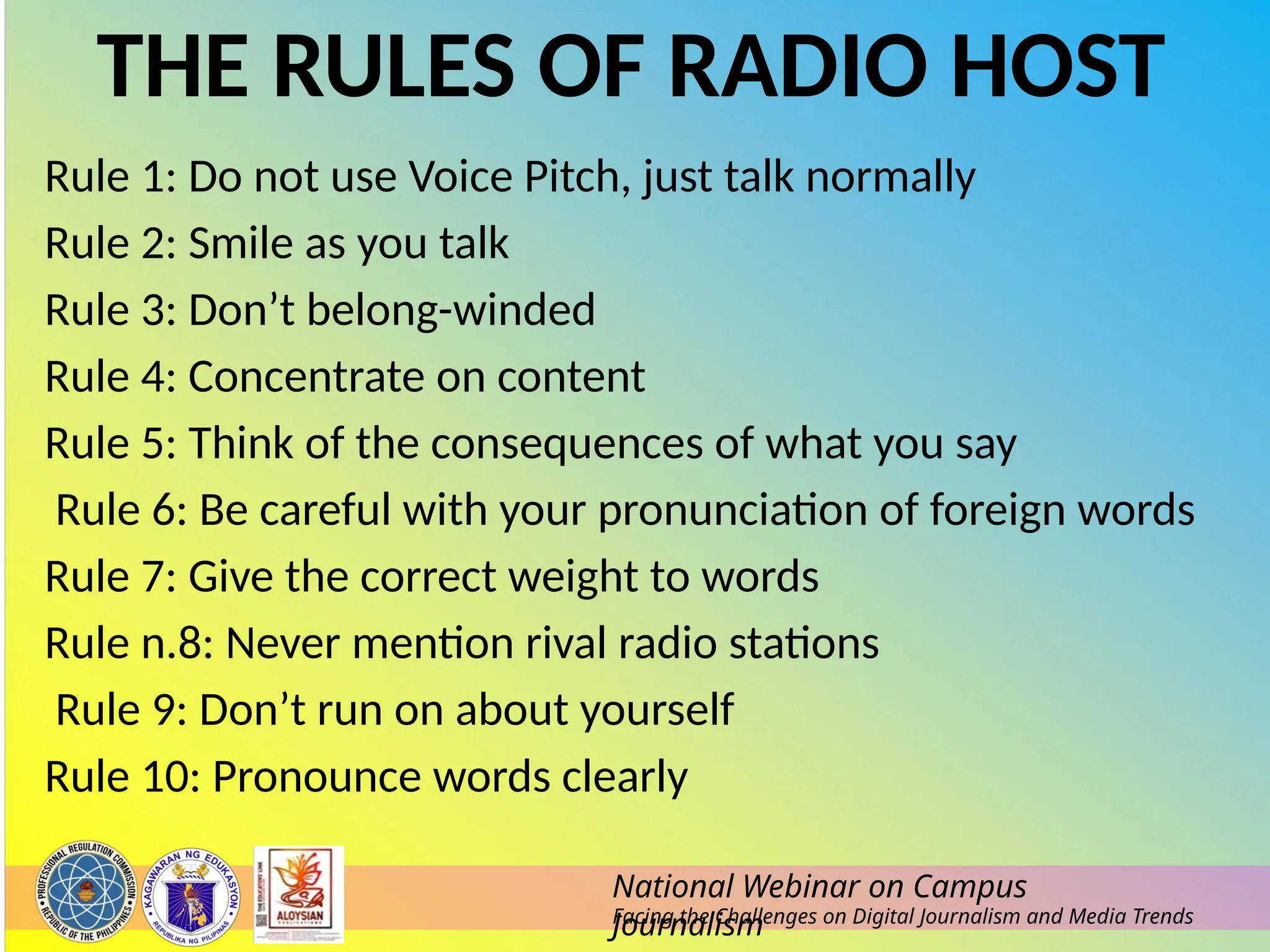 RADIO-BROADCASTing. training files. English and Filipino | PPTX