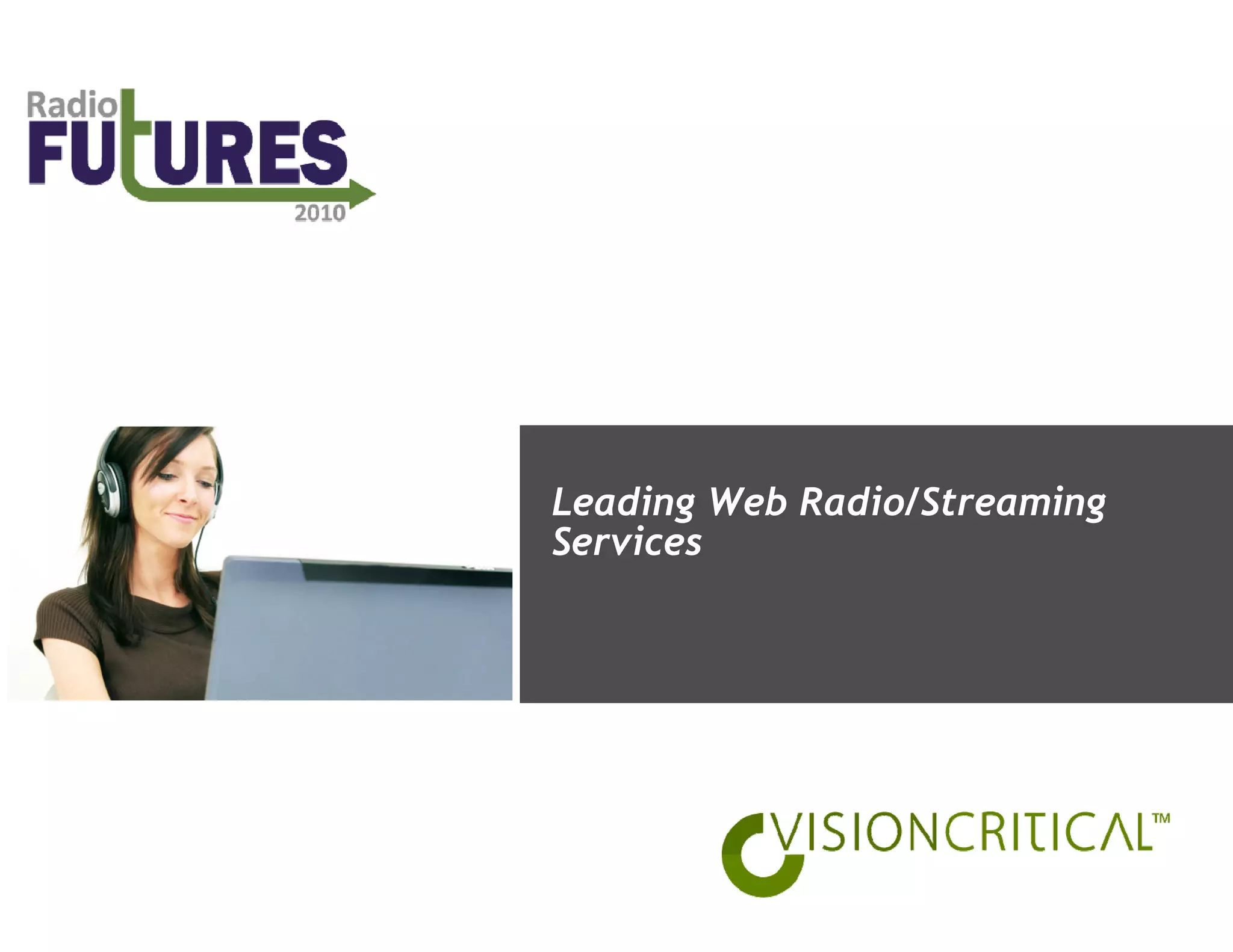 Leading Web Radio/Streaming
Services
 