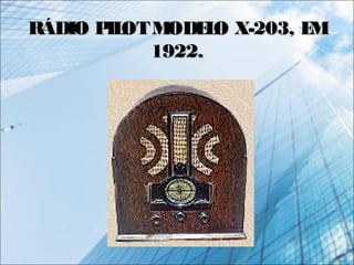 RÁDIO PILOTMODELO X-203, EMRÁDIO PILOTMODELO X-203, EM
1922.1922.
 