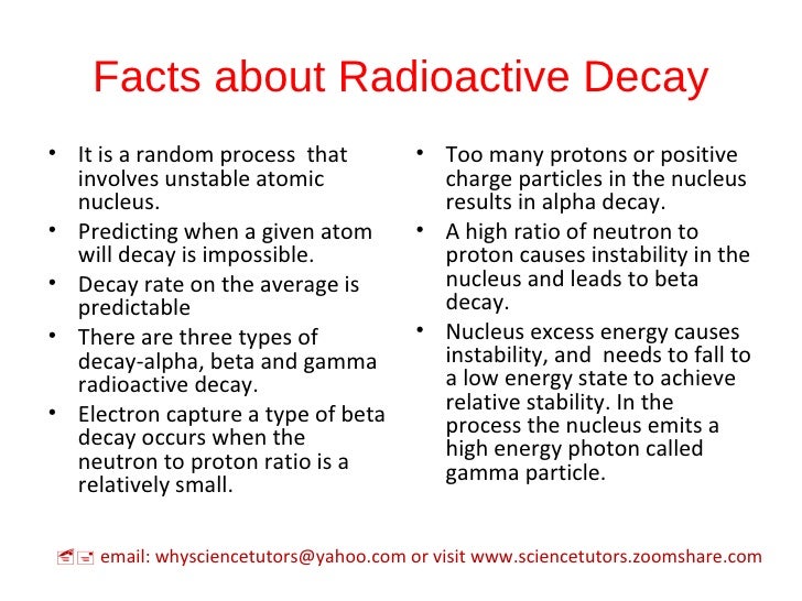 RADIOACTIVE DECAY AND HALFLIFE CONCEPTS