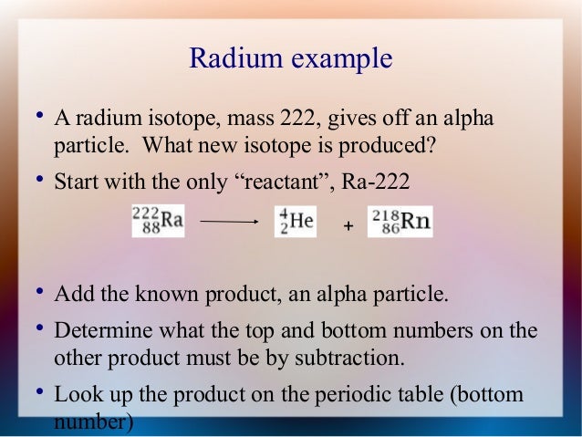 alpha decay example