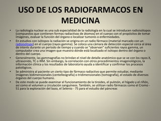 Radioactividad usos en medicina