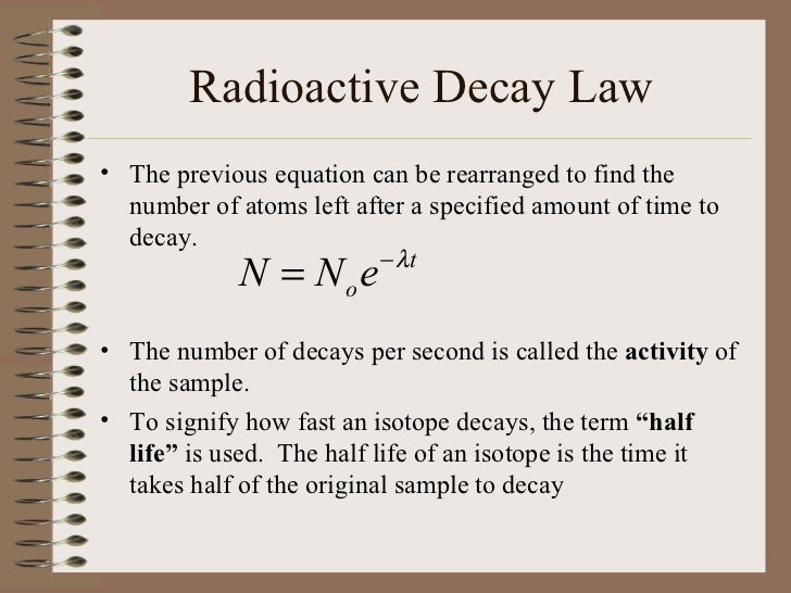 radioactive decay equation