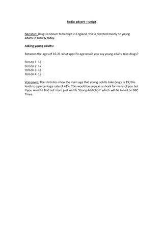 Radio advert – script | DOCX