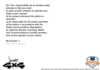 Radio amateur examination q001 q100-malaysia edition | PDF