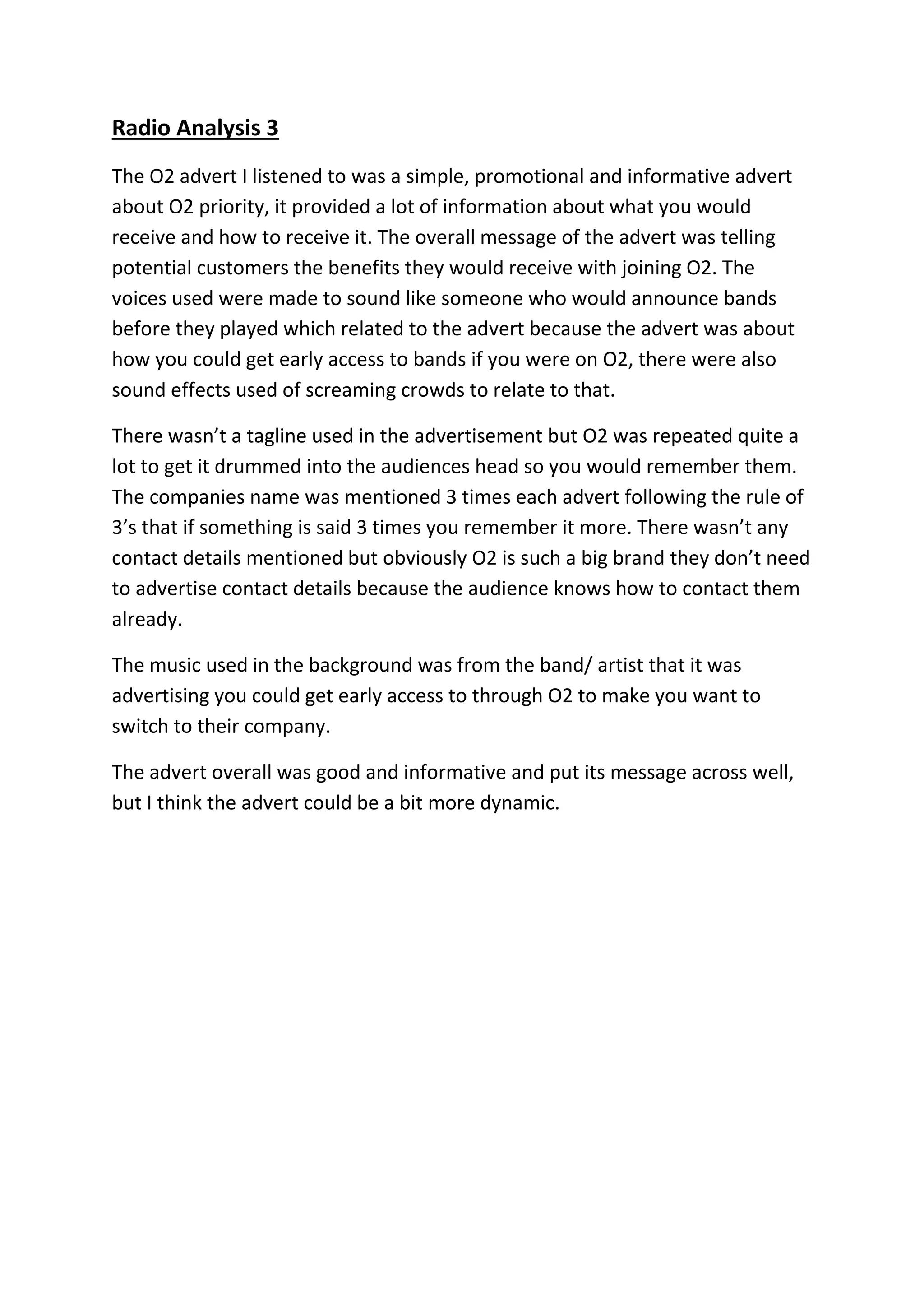 Radio analysis 3 | DOCX