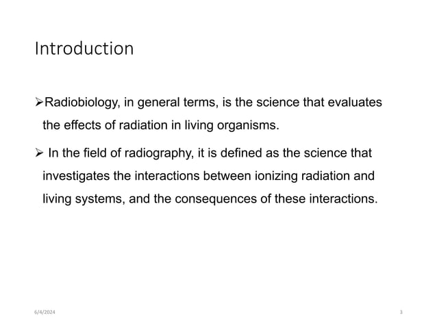 Introduction To Radiobiology Introductory radiobiology for radiologist.pptx
