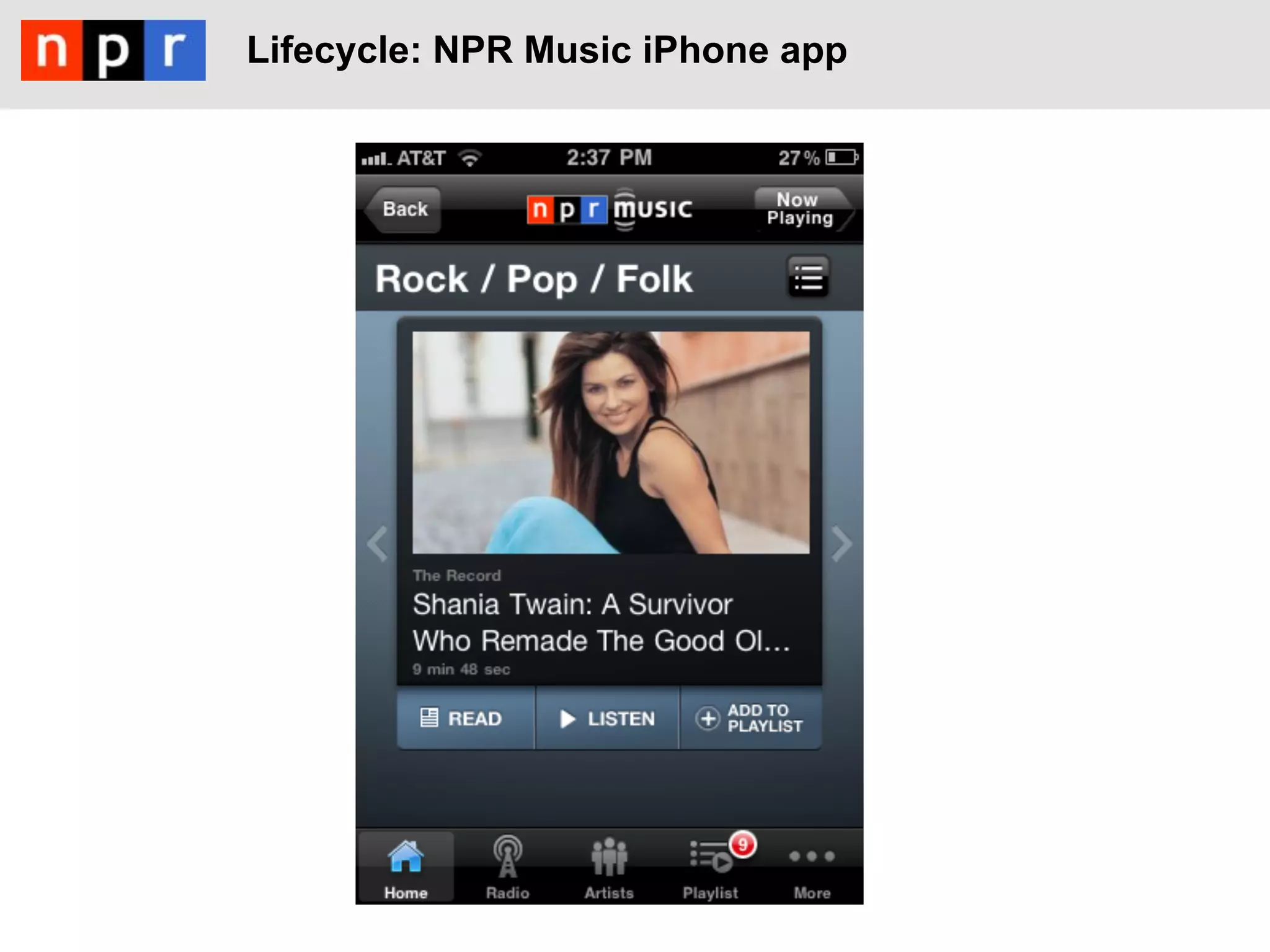 Lifecycle: NPR Music iPhone app
 