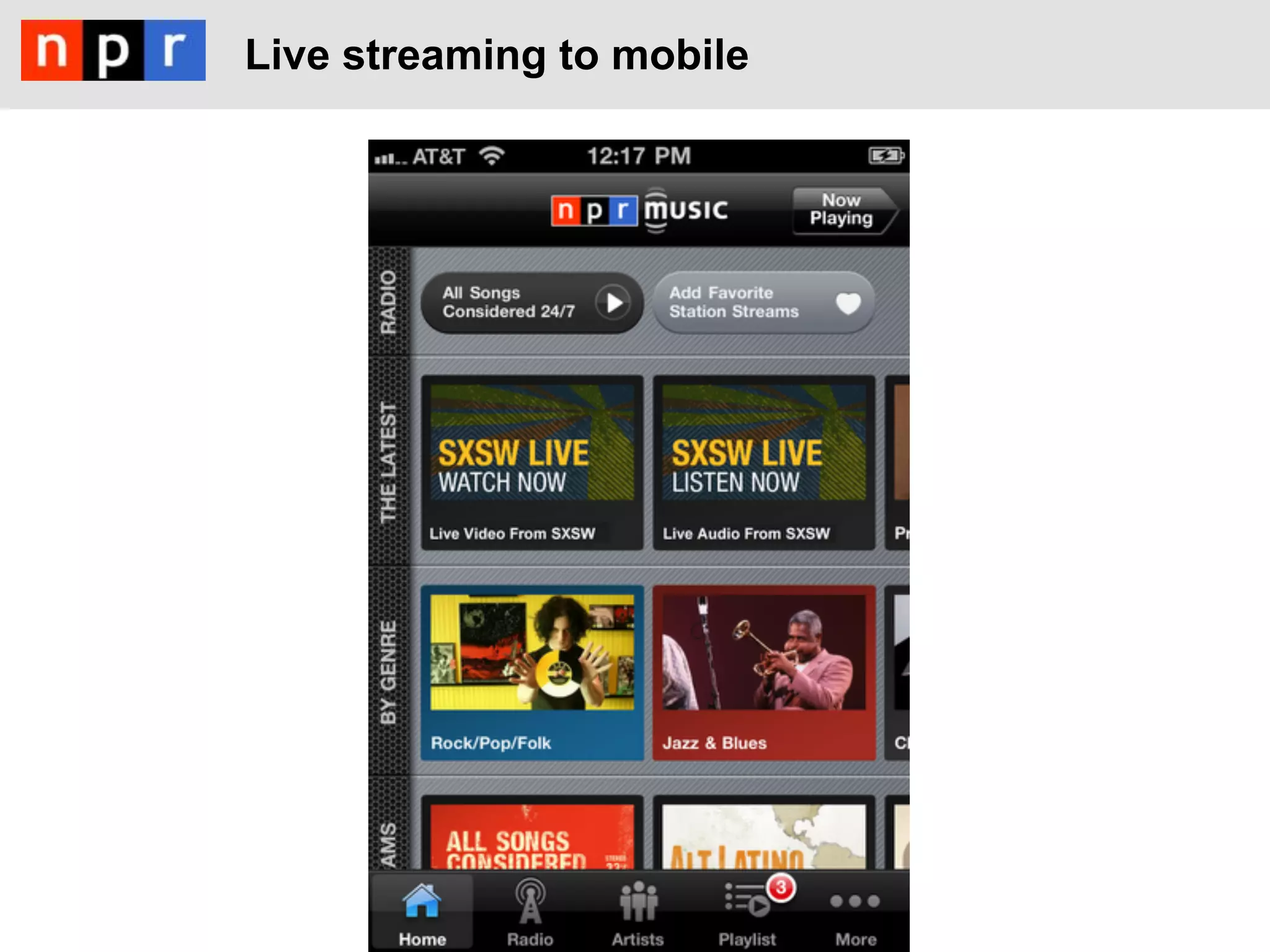 Live streaming to mobile
 
