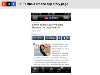 NPR Music iPhone app story page
 