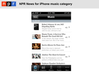 NPR News for iPhone music category
 