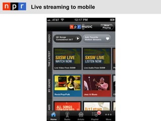 Live streaming to mobile
 